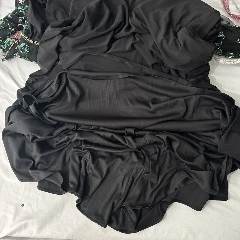 NWT $698 Mac Duggal [ 18 ]‎ Beaded Illusion High Neck Trumpet Gown Black #G1884 - Picture 8 of 16